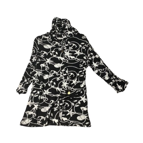 Macbeth Collection Margaret Josephs Nautical Beach Coverup Hoodie Women Large - Picture 4 of 10